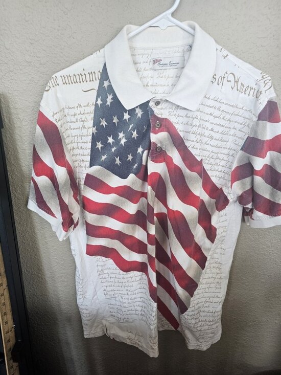 Cotton Traders Other - Cotton Traders Sport Men's Large Polo Shirt American Flag USA Patriotic Size L